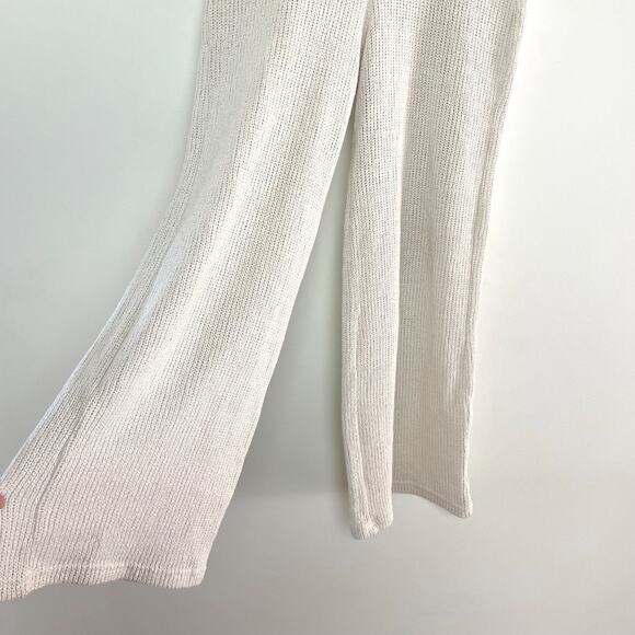 Free People Boho Coastal Minimalist Quiet Luxury Open Knit Lounge Pants Sz S - Picture 2 of 4
